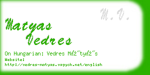 matyas vedres business card